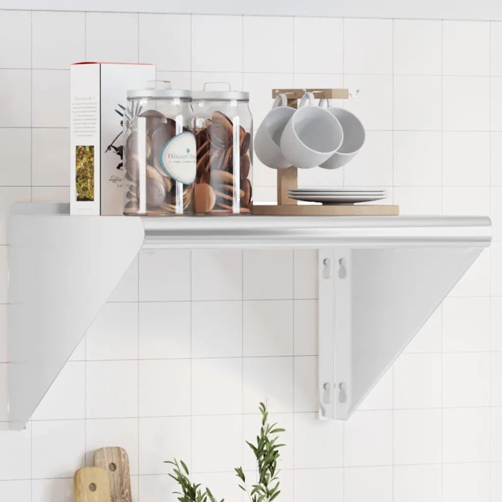 Mensola a Muro 50x45x31 cm Argento in Acciaio Inossidabile 30276