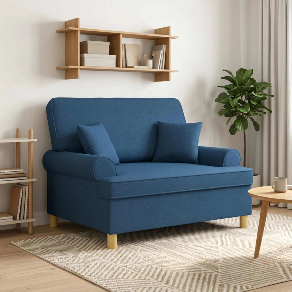 Poltrona con cuscini Blu Tessuto 42043512