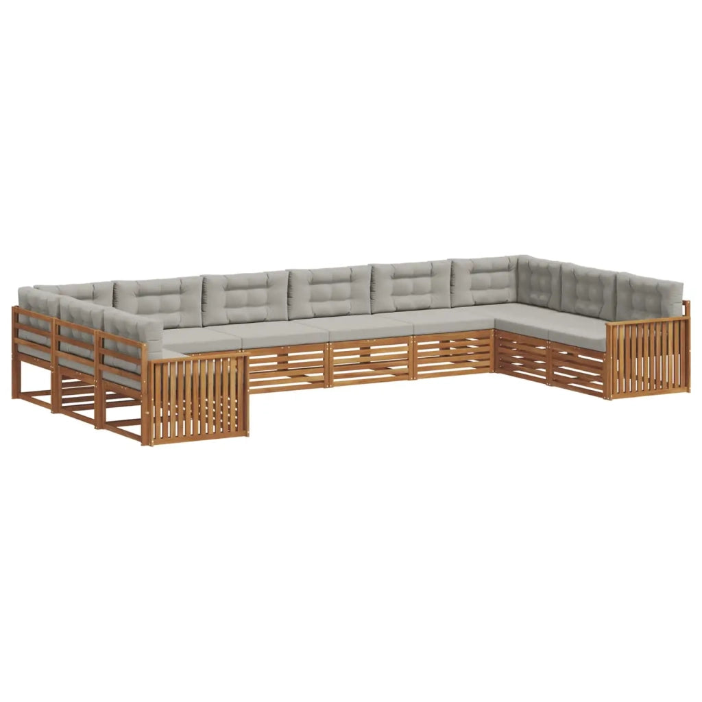 Set divani con cuscino 7 pcs Grigio Naturale e Chiaro 3374206