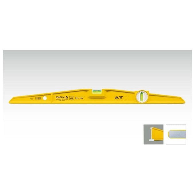 Stabila 02506 81S Livella Trapezoidale in Alluminio Pressofuso 100 cm 2 Fiale Precisione ±0,5 mm-m colore Giallo