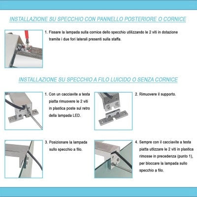 Specchio LED 60x80 cm reversibile con luce fredda