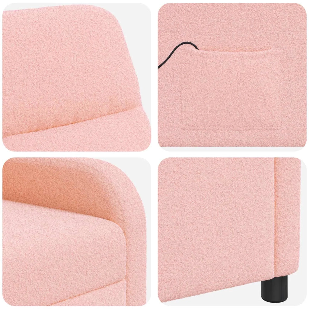 Poltrona Massaggiante Rosa Bouclé 42034953