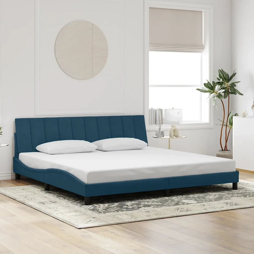Giroletto senza Materasso-Struttura Letto Blu 90x190 cm in Velluto