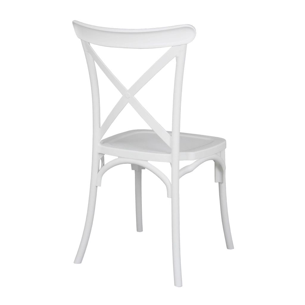 Oviala - Set di 4 sedie da giardino in plastica bianca