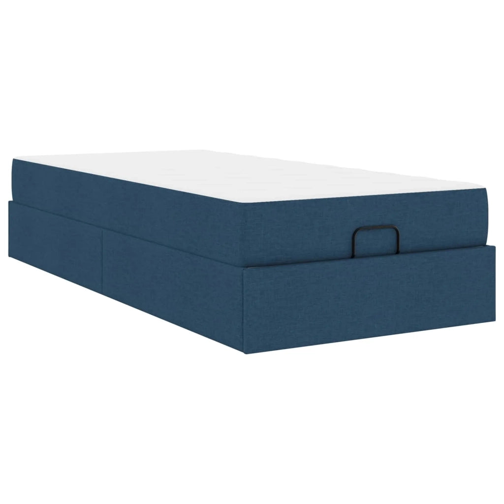 Struttura letto con materasso con materasso 2 pcs Blu Tessuto