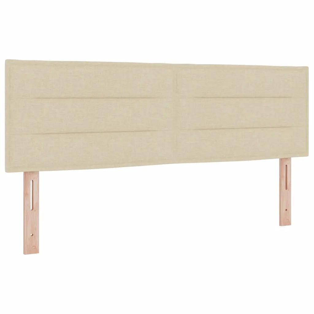 Letto a molle con materasso con led Crema 160 x 200 cm Tessuto