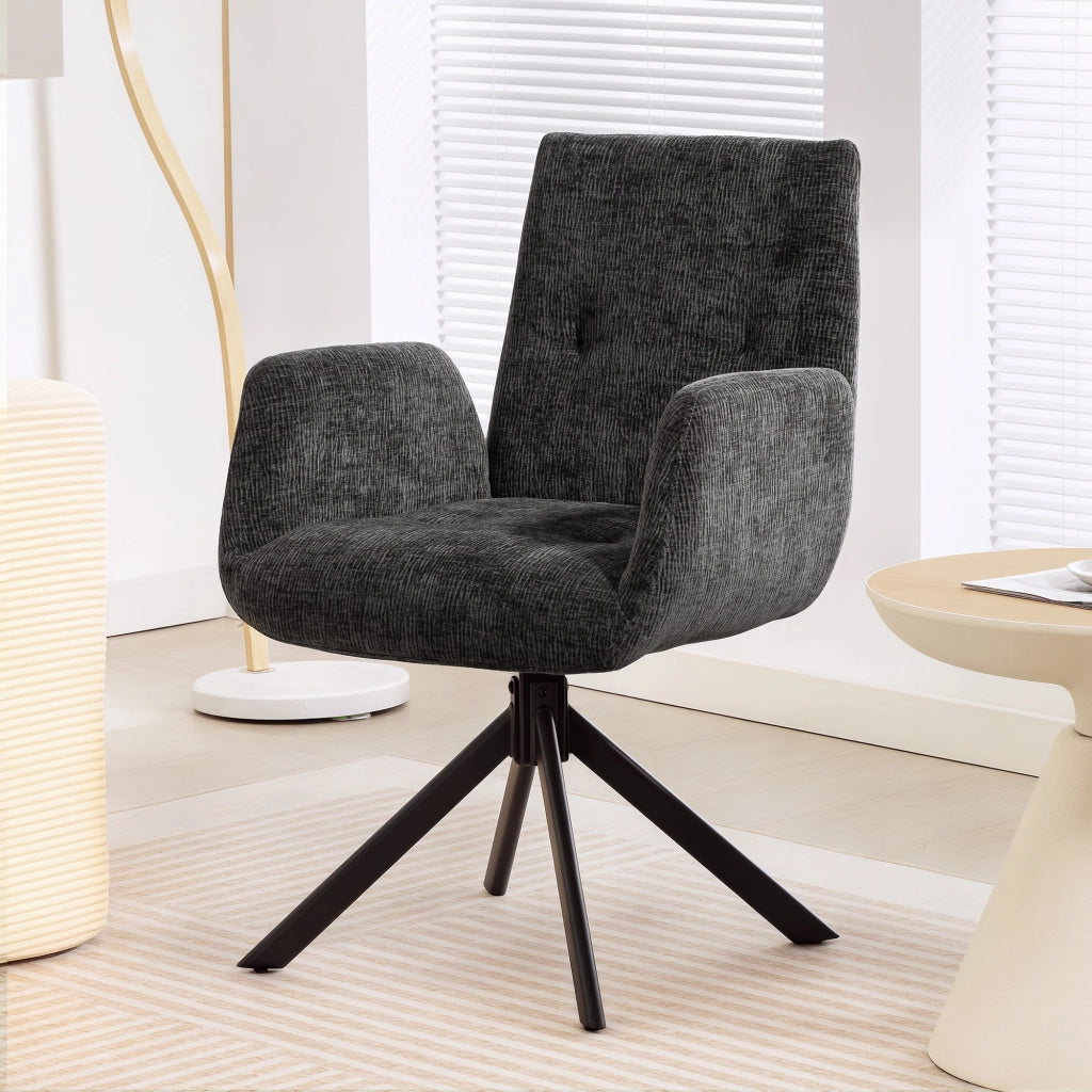 Poltrona girevole moderna imbottita ¨C Minimal ¨C nera