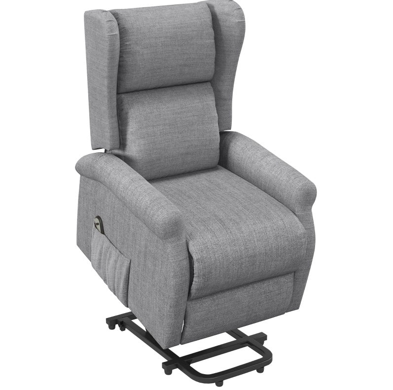 Poltrona Relax con Funzione Alzapersone e Recliner Elettrico, 72,5x94x109 cm, Grigio, Portata 200 kg