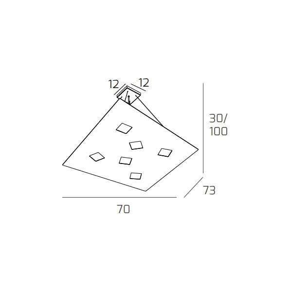 NOTE SOSPENSIONE 6 LUCI ATTACCO GX53 SABBIA