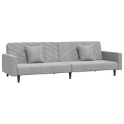 Divano letto | Sof¨¤ letto | Letto singolo a 2 Posti con 2 Cuscini Grigio Chiaro in Velluto