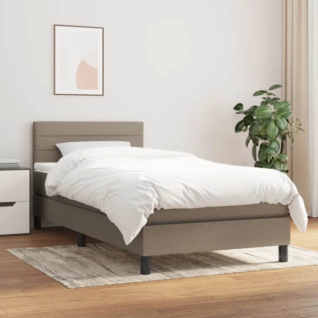 Giroletto a Molle con Materasso-Struttura Letto Tortora 90x200 cm inTessuto 267034