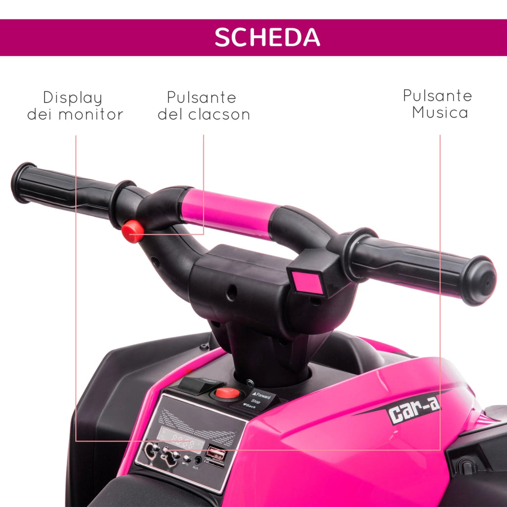 Quad Elettrico Bambini 12V ¨C Minimal ¨C Rosa