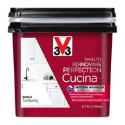 V33 Smalto Rinnovare Perfection Cucina Muri Piastrelle Mobili Metallo Satinato Colore: Bianco Satinato