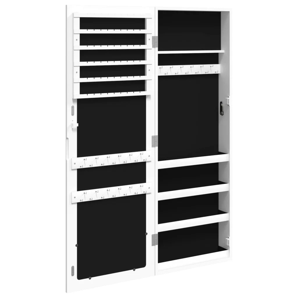 Armadio Portagioie con Specchio a Muro Bianco 37,5x10x106 cm CFW2809163