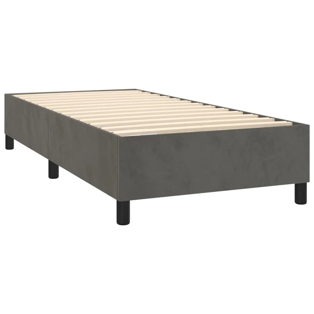 Letto a Molle con Materasso e LED Grigio Scuro 90x200cm Velluto 3136102
