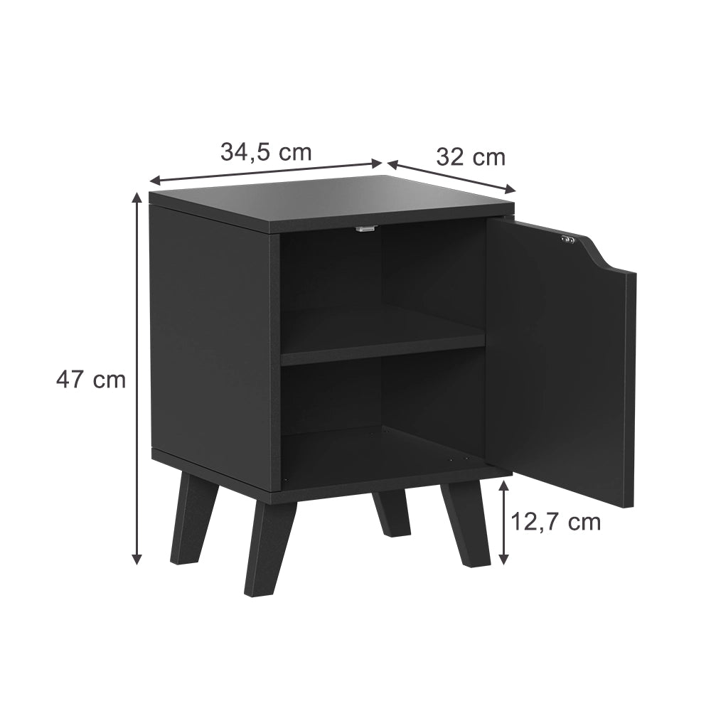 Vicco Comodino Nero Set di 2