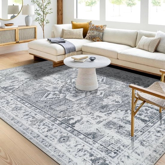 Tappeto 140x200 cm - Boho - Bassopoli - Lavabile - Antiscivolo - Pile di plastica - Adatto per bambini e animali domestici - Tappeto