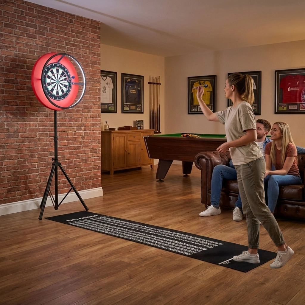 Set Bersaglio Freccette con Luce LED, Supporto Treppiede e Surround Bristle