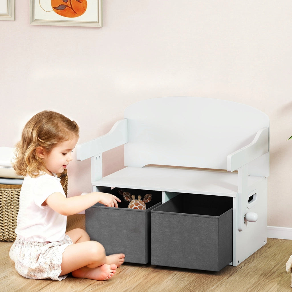 Tavolo Bambini con Sedia e Contenitore ¨C Minimal ¨C Bianco