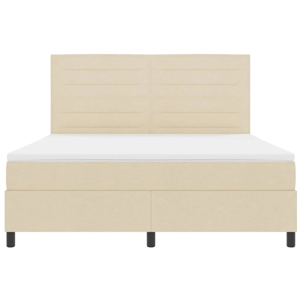 Letto a molle con materasso con led Crema 180 x 200 cm Tessuto 3342814