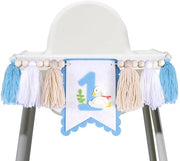 Banchetto per Bambini con Bandiera 2m - Decorazione Preassemblata - Tappeto - Decorazioni per Festa di Compleanno - Primo Compleanno - Facile da Montare - Bandiera per Festa di Compleanno