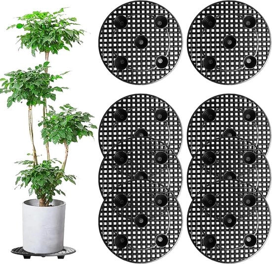 Supporto per piante - 8 pezzi - 20 cm circolare - Plastica - Per Interno e Esterno