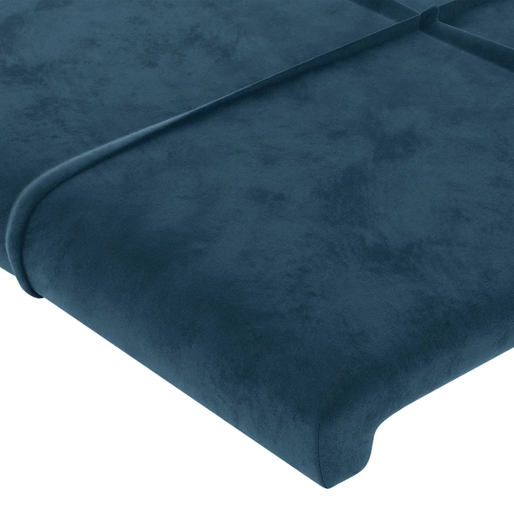 Testiera | Testata ad Orecchio Blu Scuro 103x16x78/88 cm in Velluto