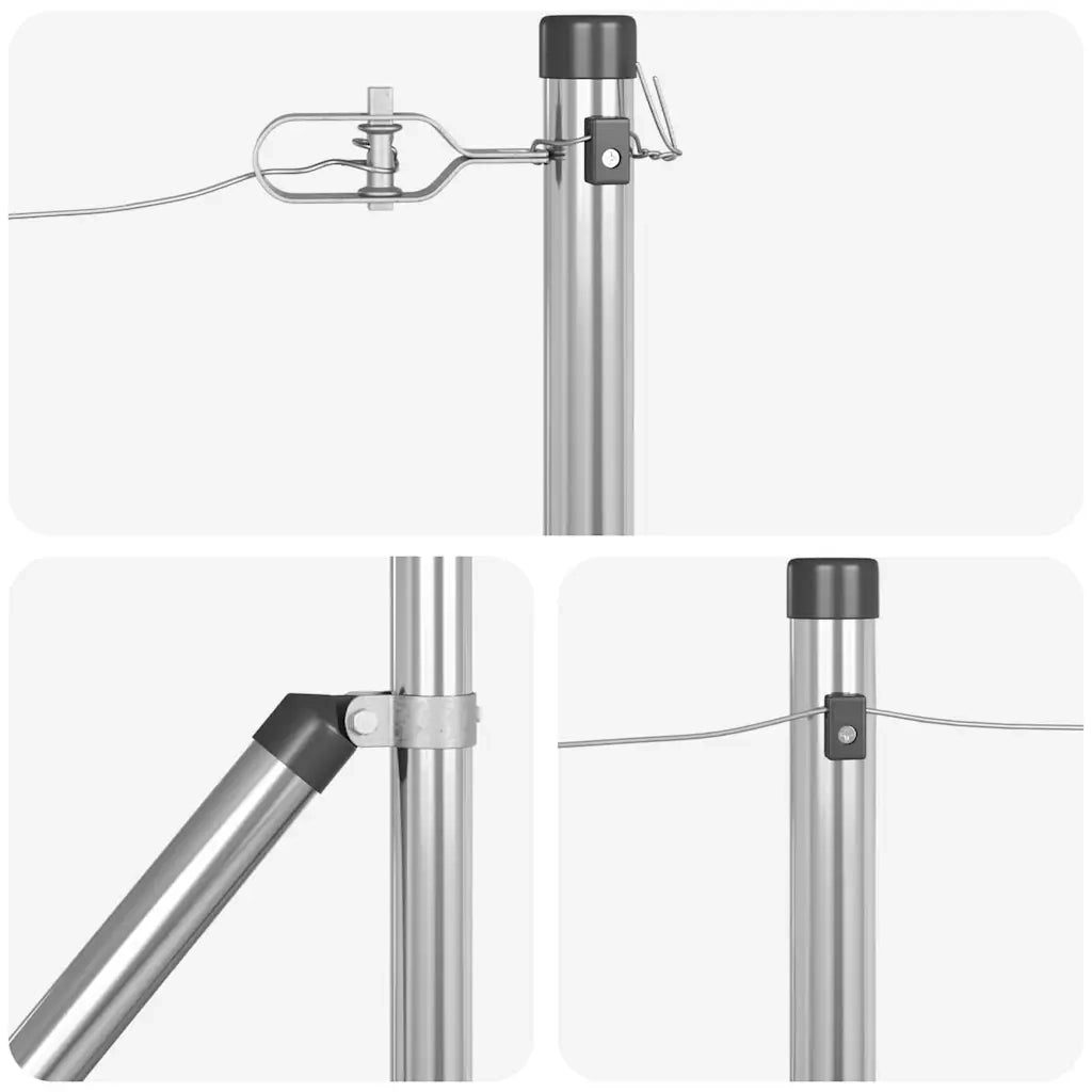 Palo della recinzione 52 pcs Grigio 3,2 x 3,2 x 165 cm