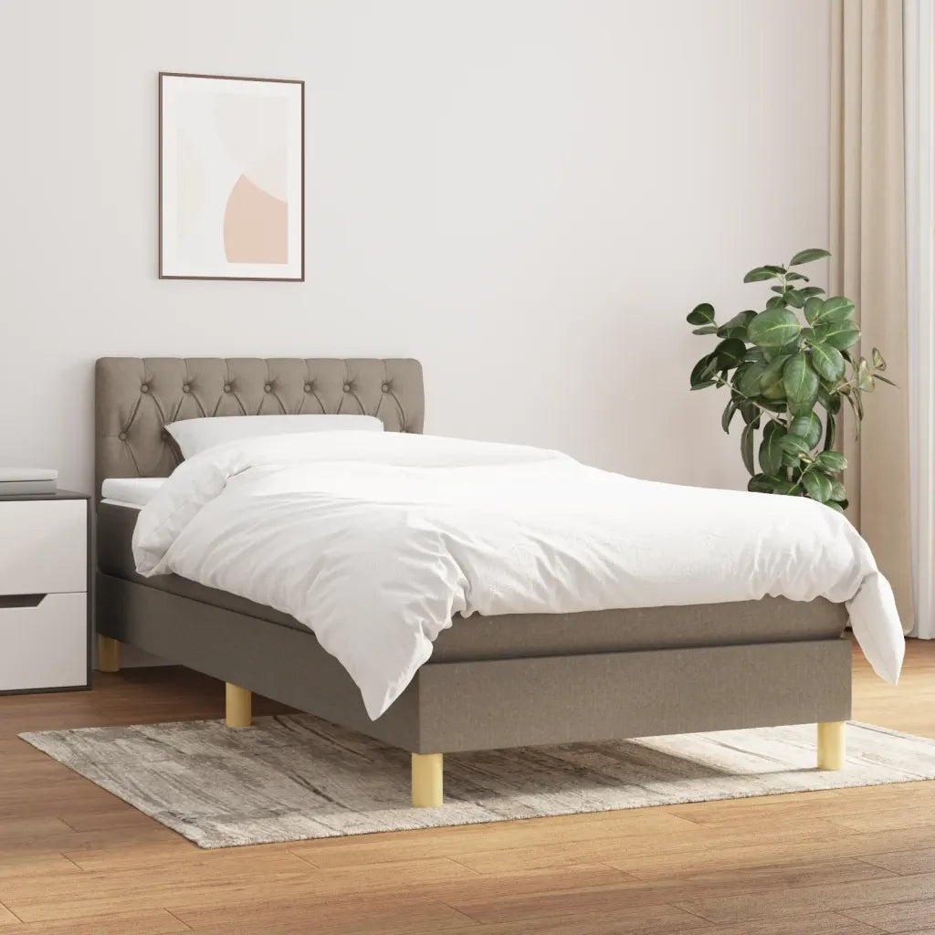Giroletto a Molle con Materasso-Struttura Letto Tortora 90x200 cm inTessuto 111372