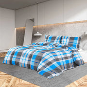 Set Copripiumino Blu e Grigio 135x200 cm in Cotone 136069
