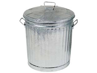 BIDONE IN LAMIERA ZINCATA CON COPERCHIO  lt.14 ø cm.27x33h.    XTRA