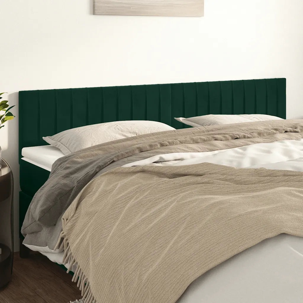 Testiera Verde Scuro 160x5x78/88 cm in Velluto 346267