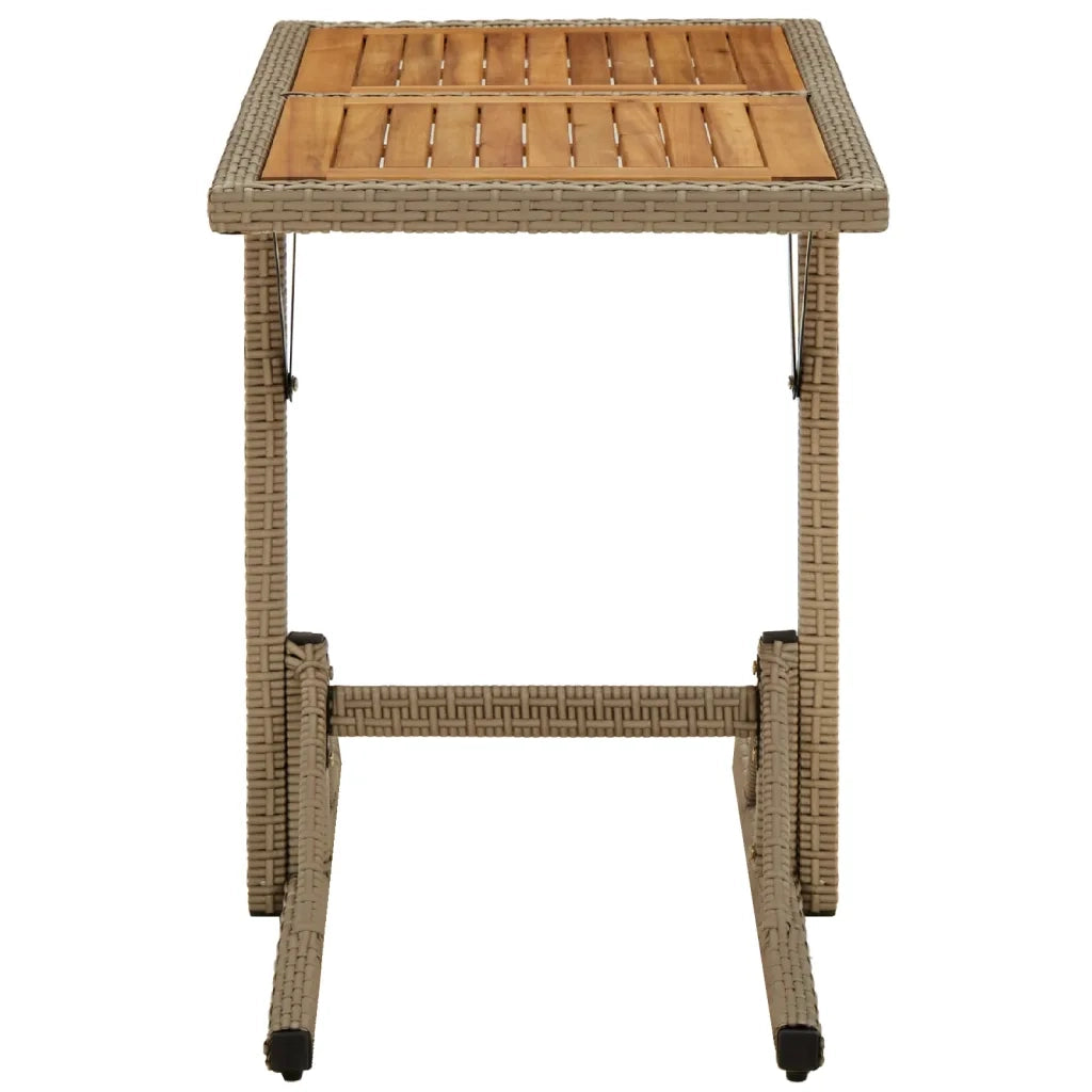 Tavolo da Giardino Beige Legno Massello di Acacia e Polyrattan 316801