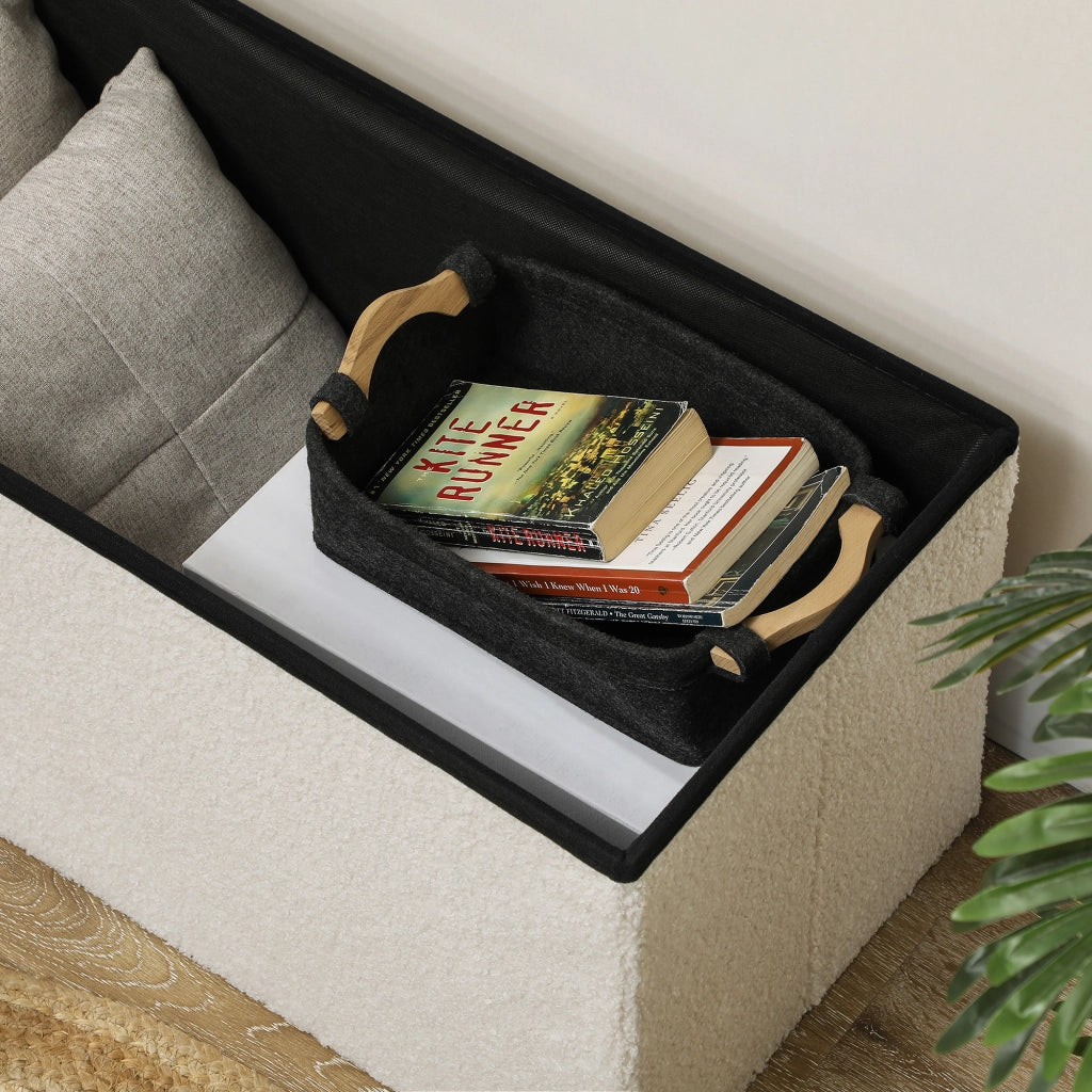 Poltrona con contenitore e coperchio ¨C Minimal ¨C crema