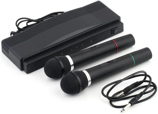 Set di 2 microfoni wireless con ricevitore - kit karaoke professionale