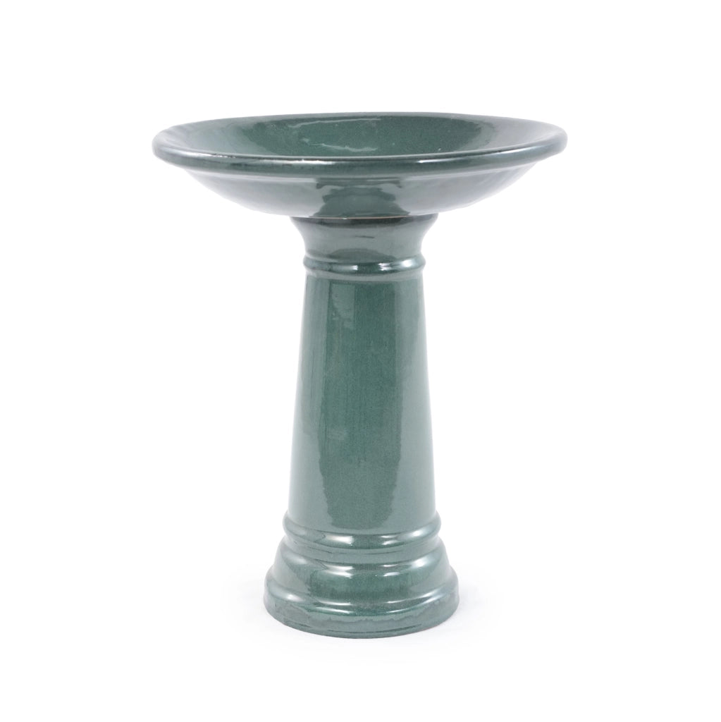 ABBEVERATOIO per Uccelli in Ceramica  31,5 cm Verde Scuro