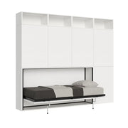 Letto singolo a scomparsa Kando comp.A con materasso bianco frassino