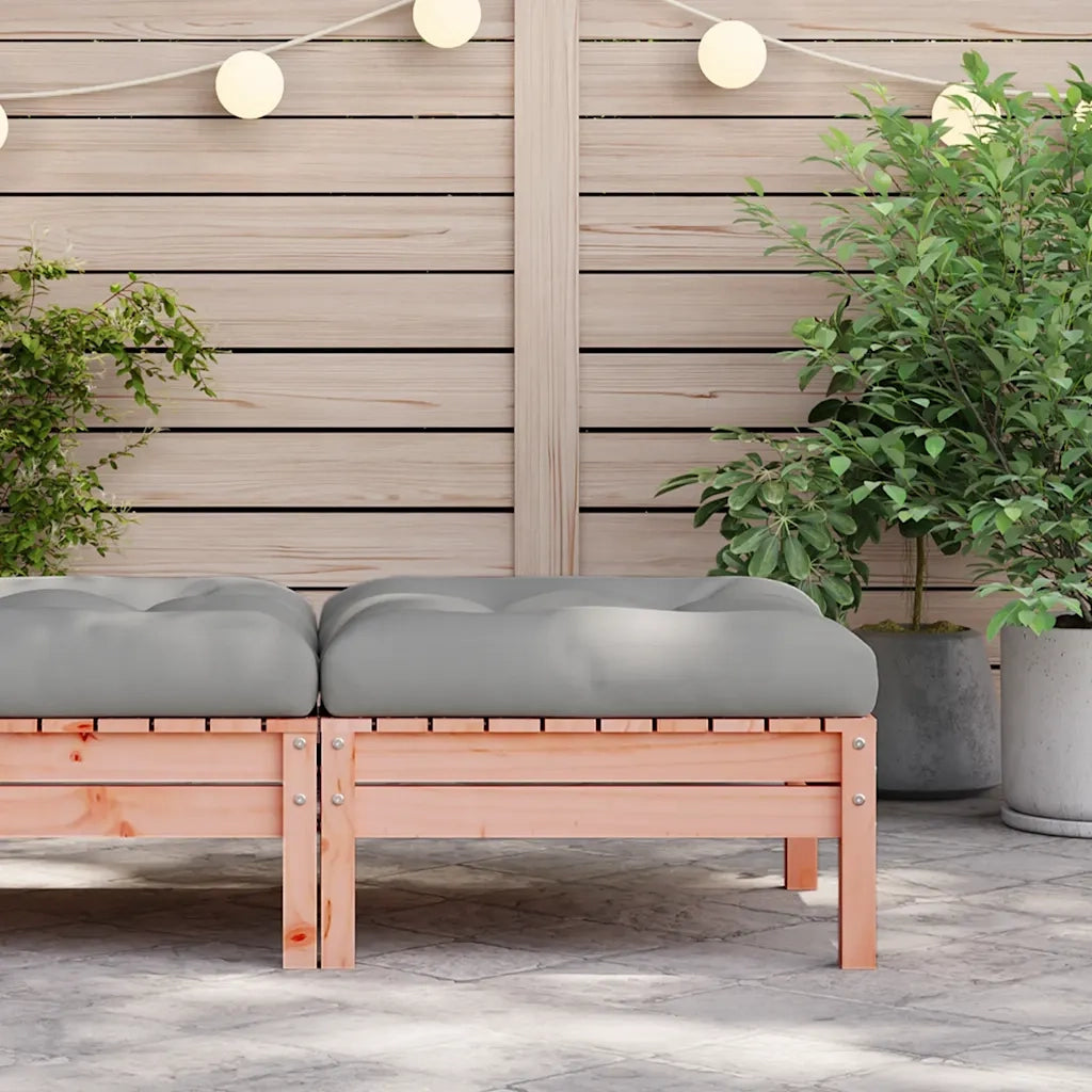 Poggiapiedi da Giardino con Cuscino Legno Massello di Douglas CFW7346067