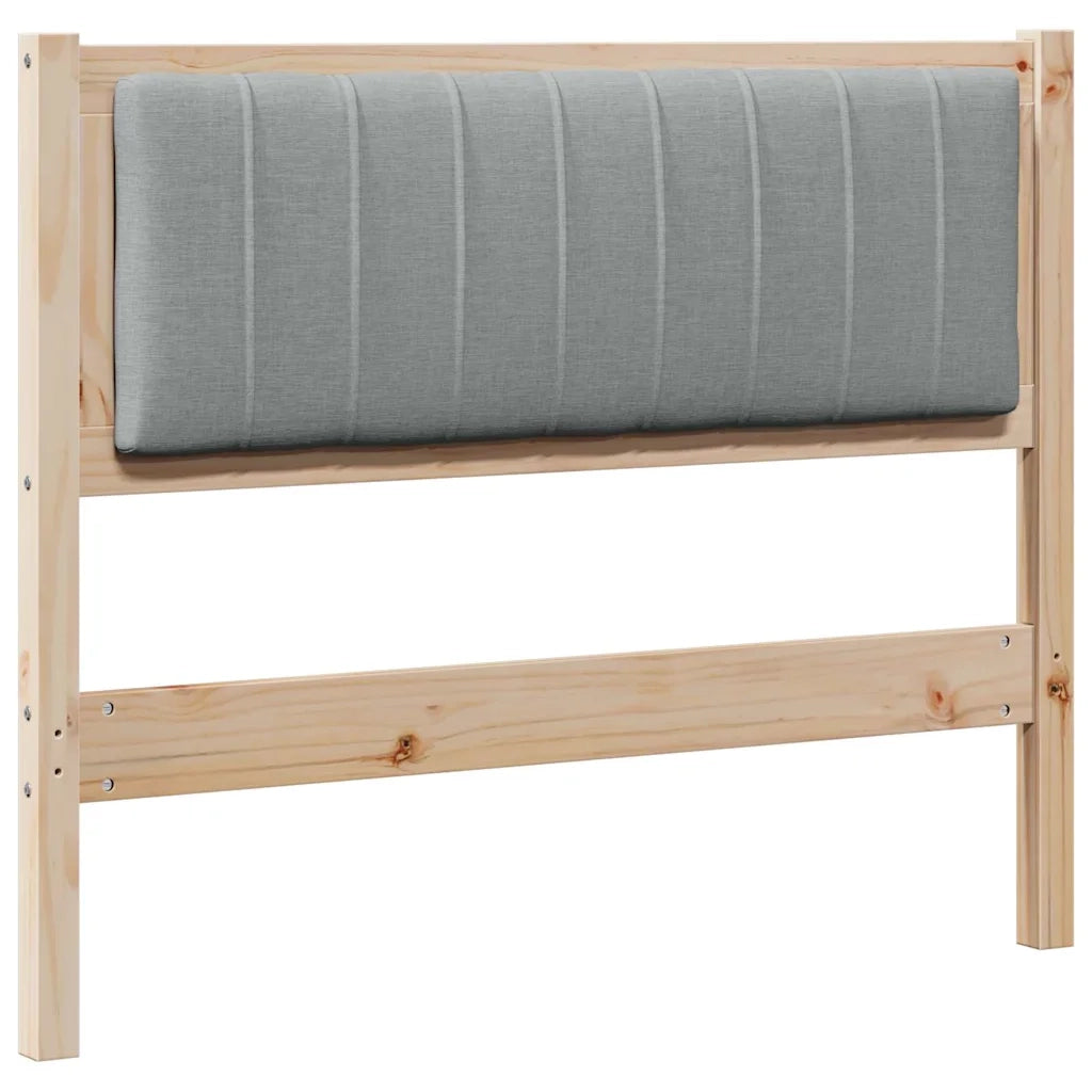 Testiera imbottita Grigio chiaro 100 cm Pino massello 879079