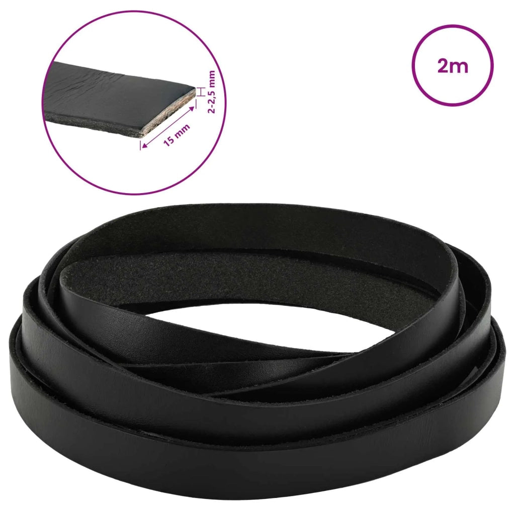 Cinturino in pelle Nero 200 x 1,5 cm Pelle 42034145