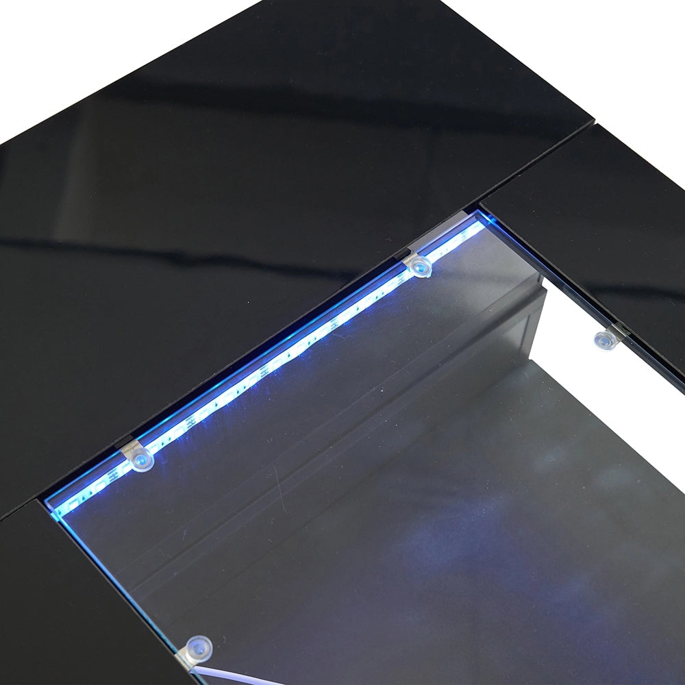Tavolino-Xylo-Nero LED Bluetooth design cavo
