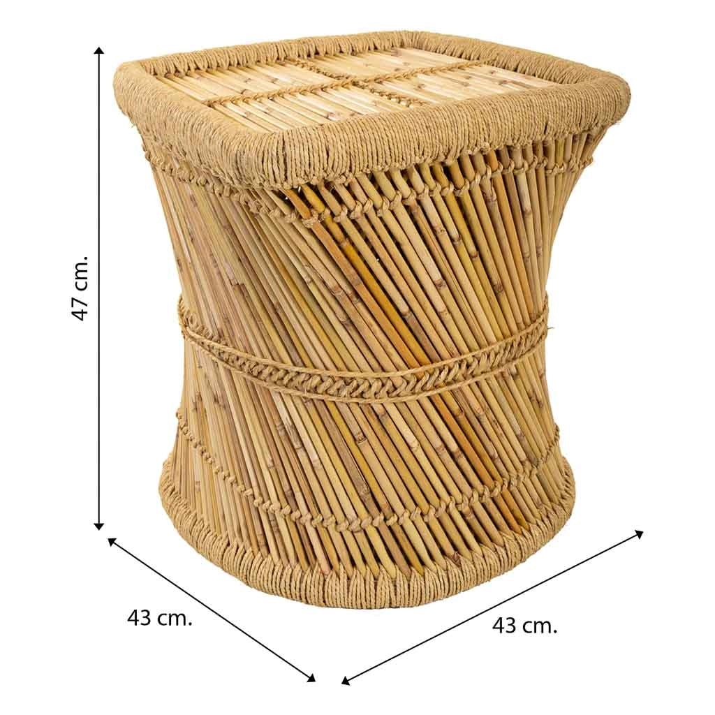 Tavolino in bambù marrone 43x43x47h