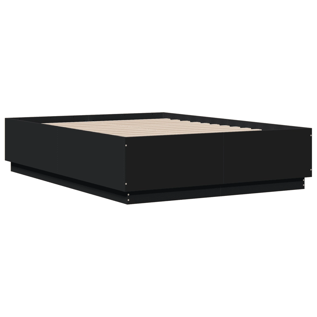 Giroletto-Struttura Letto Nero 135x190 cm in Legno Multistrato 632674