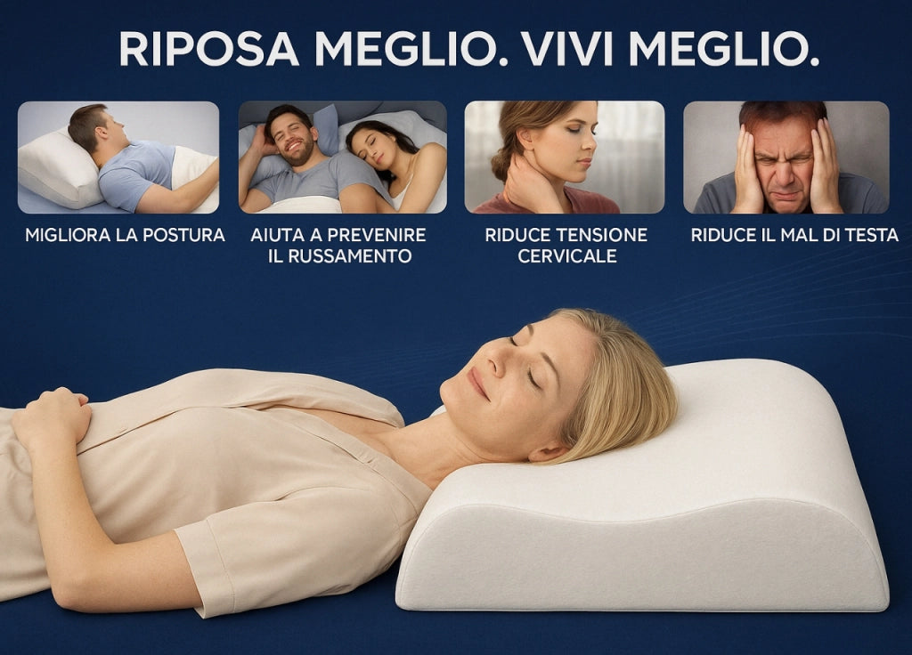 Guanciale Cuscino Letto 50x80cm Anallergico Memory Cervicale Mod. Sphere