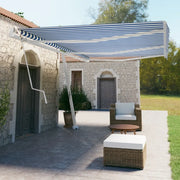 Tenda da Sole Autoportante Automatica 600x350 cm Blu Bianca 3069686