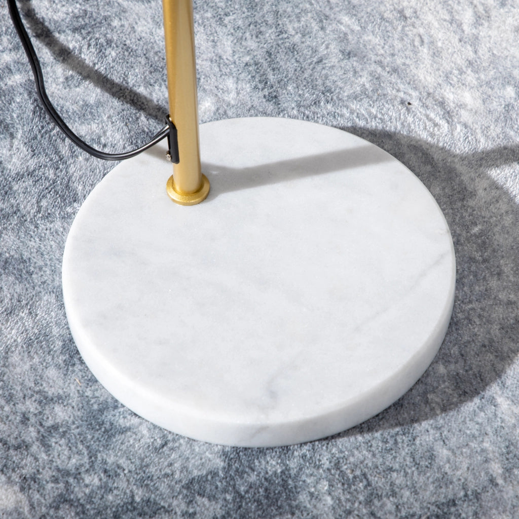 Lampada da terra orientabile con paralume conico e base in marmo ¨C Minimal ¨C dorato 35x26x153 cm