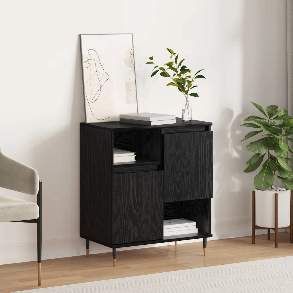 Credenza | Madia | Buffet da pranzo | Armadio da pranzo Rovere Nero 60 x 35 x 70 cm