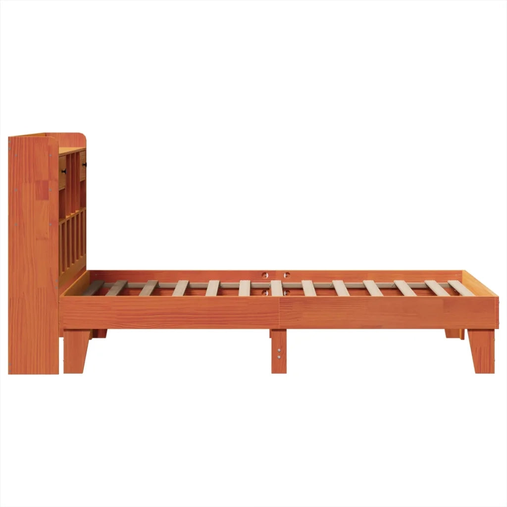 Letto senza Materasso-Struttura Letto Marrone Cera 75x190 cm in Legno di Pino 285090