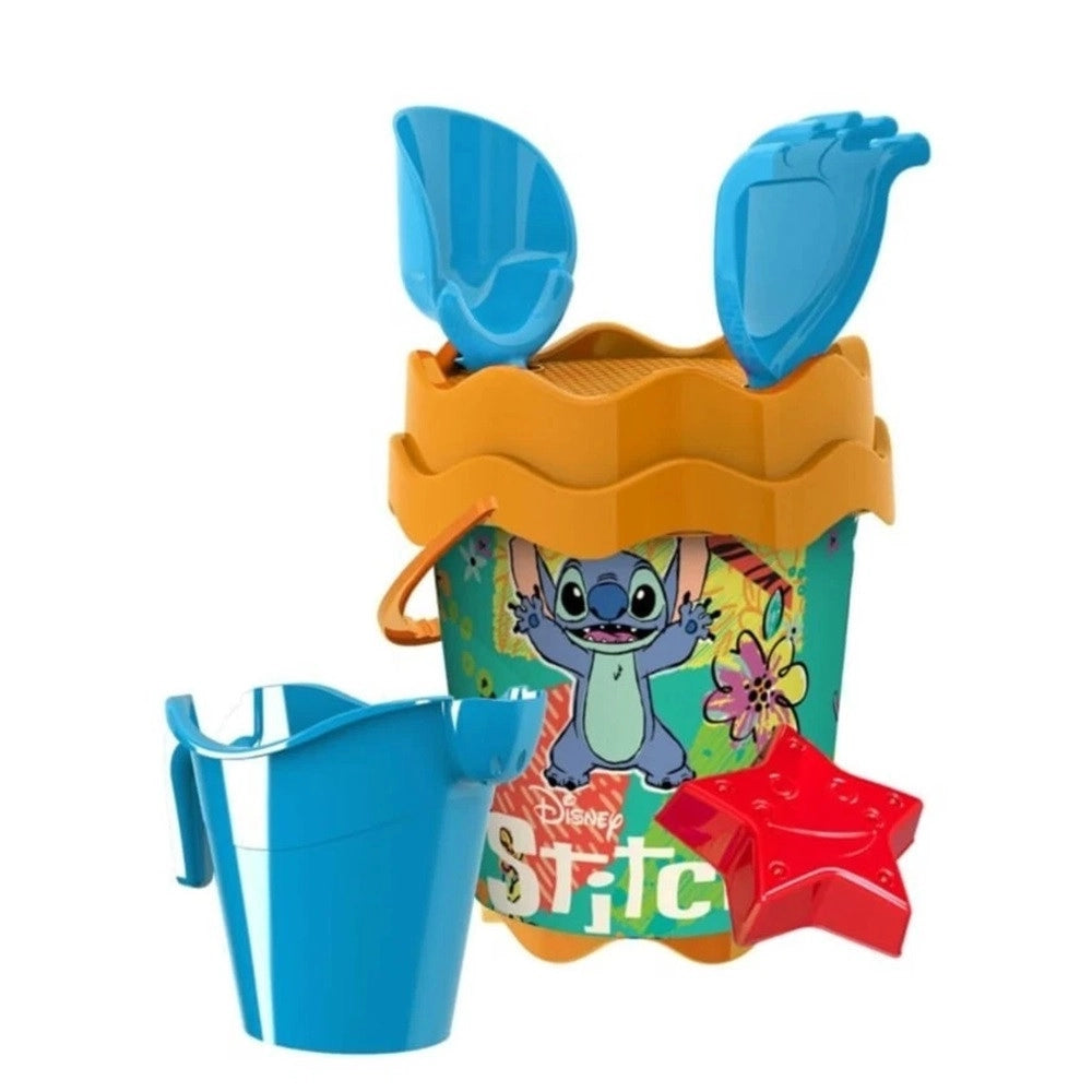 Trade Shop - Set Secchiello Mare Stitch Con Accessori Spiaggia Estate Per Bambini Lilo 17cm 256375 -