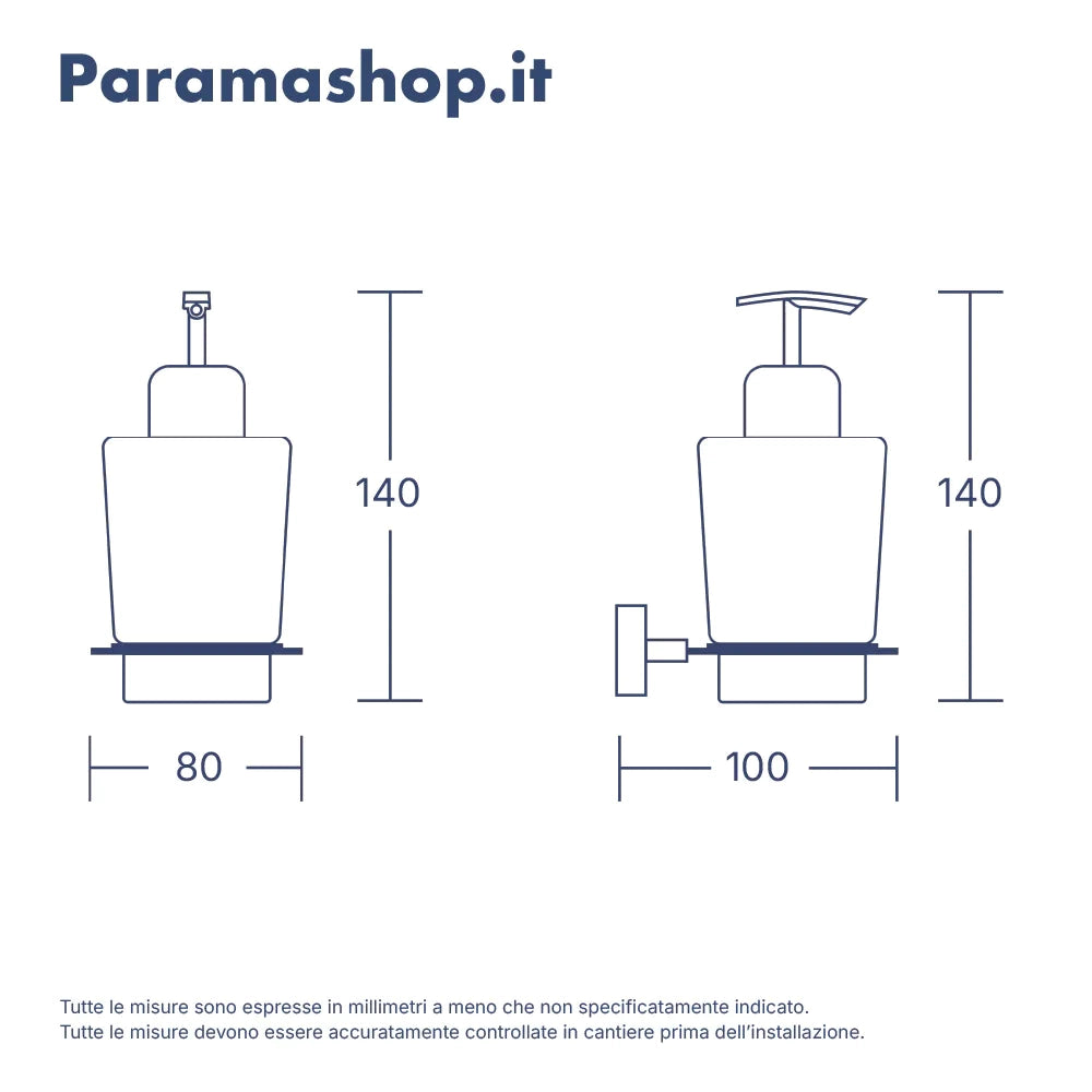 Set da bagno cromato 5 accessori: dispenser, porta spazzolino, porta scopino, porta rotolo, porta asciugamano 35cm | Arch